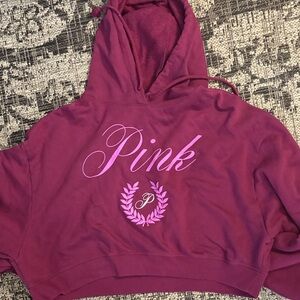 Pink Cropped Hoodie